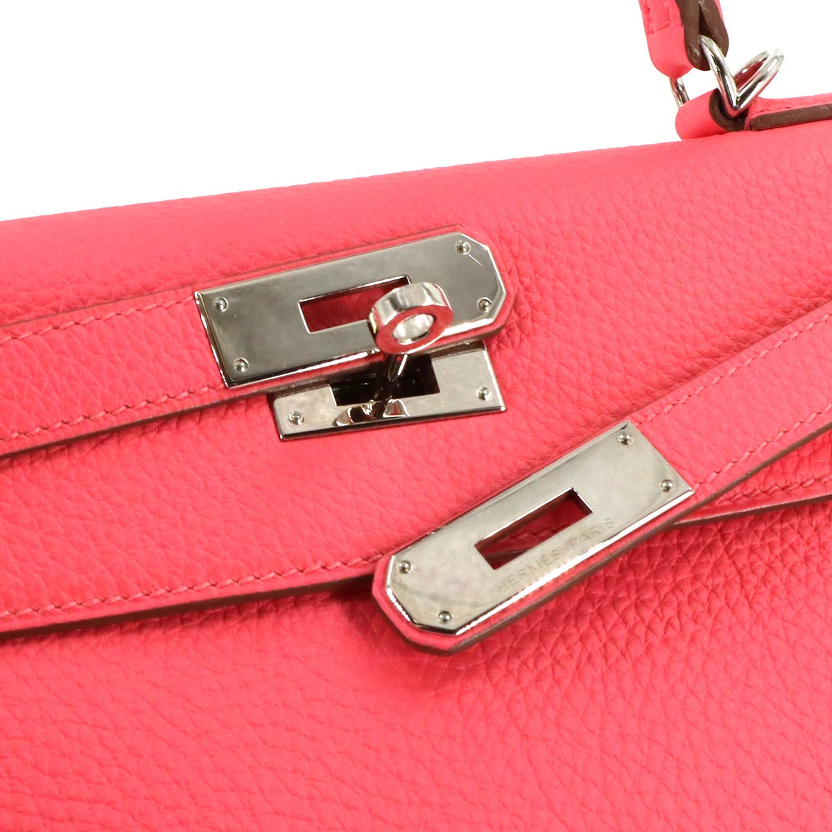 Kelly 28 2way Hand Shoulder Bag Veau Togo Rose Lipstick Purse