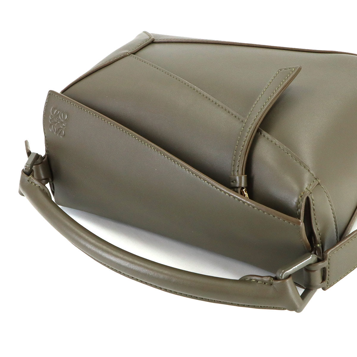 Pazzle Bag Small Hand Shoulder Bag Leather Khaki Purse