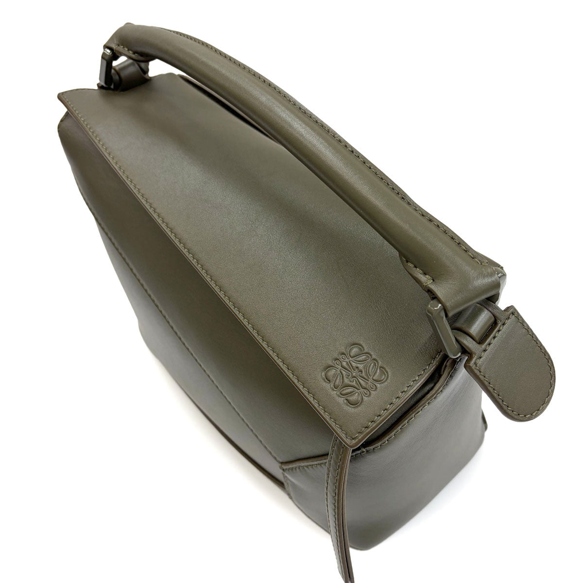Pazzle Bag Small Hand Shoulder Bag Leather Khaki Purse