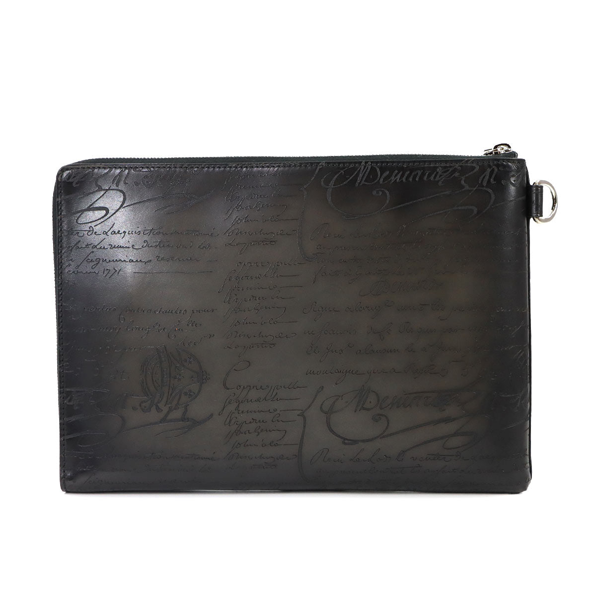 Nino GM Clutch Bag Venezia Leather Gray Purse