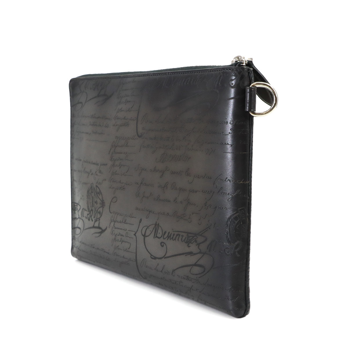 Nino GM Clutch Bag Venezia Leather Gray Purse