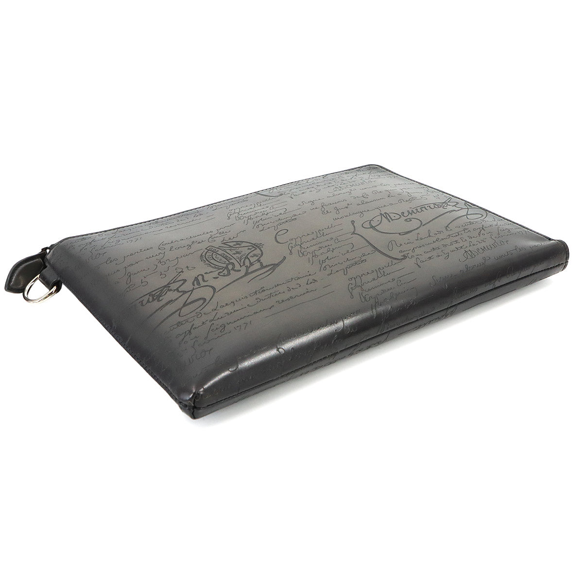 Nino GM Clutch Bag Venezia Leather Gray Purse