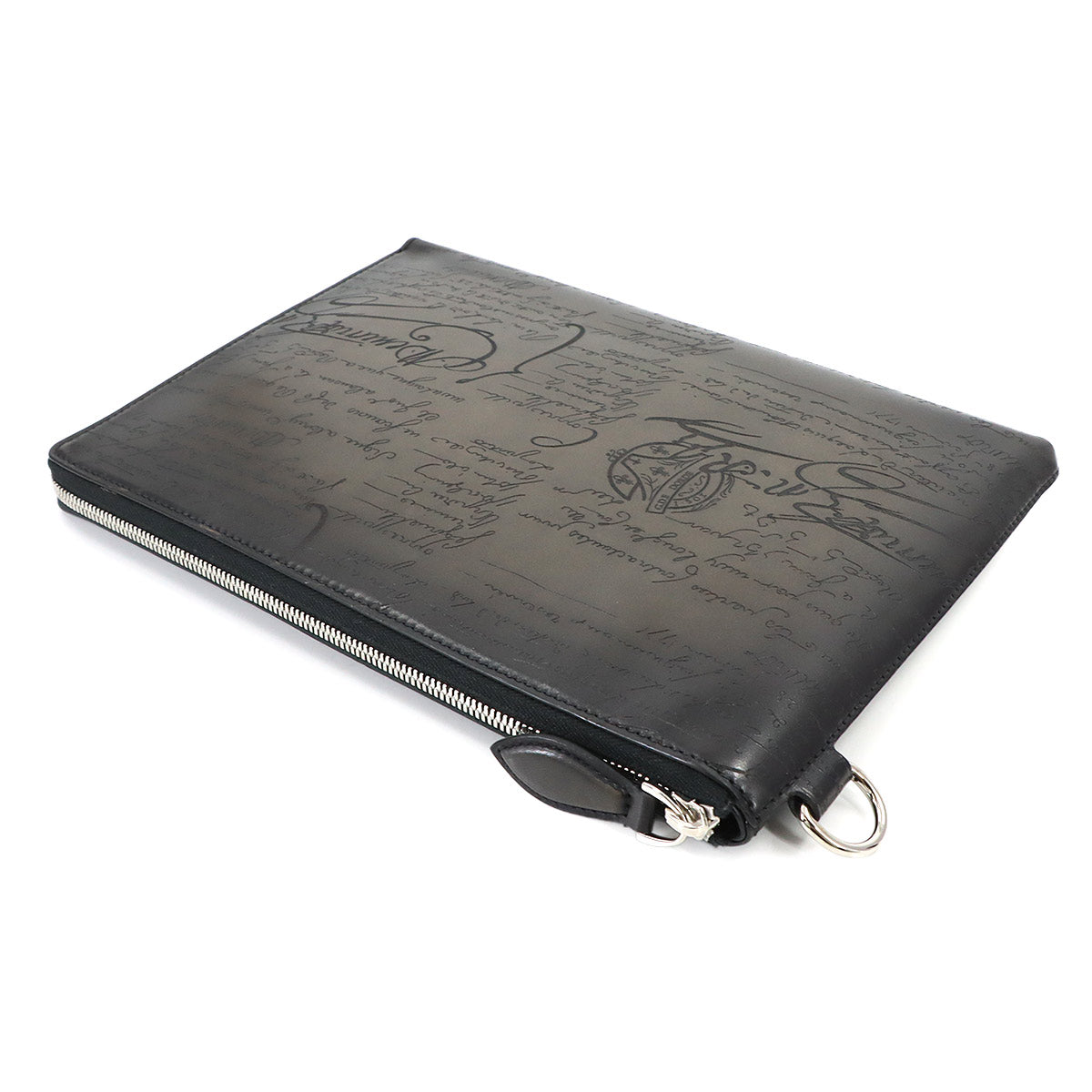 Nino GM Clutch Bag Venezia Leather Gray Purse