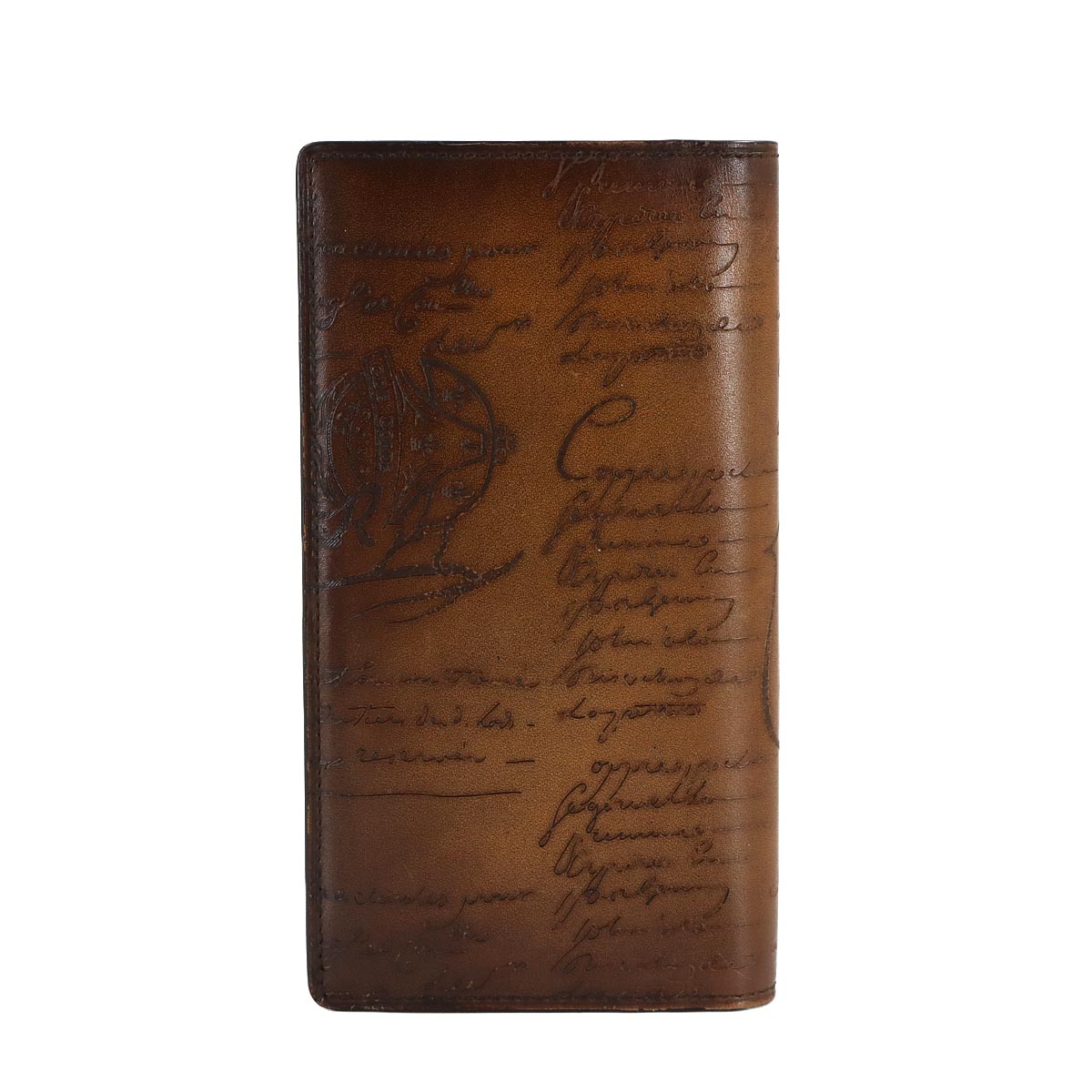 Calligraphy Long Wallet Venetian Leather Brown