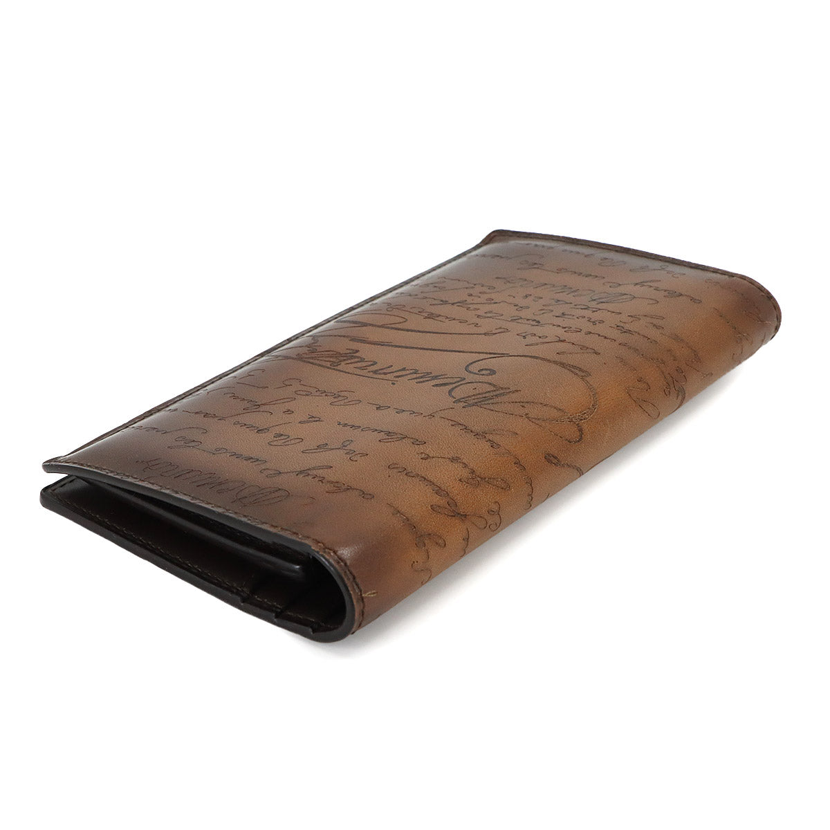 Calligraphy Long Wallet Venetian Leather Brown