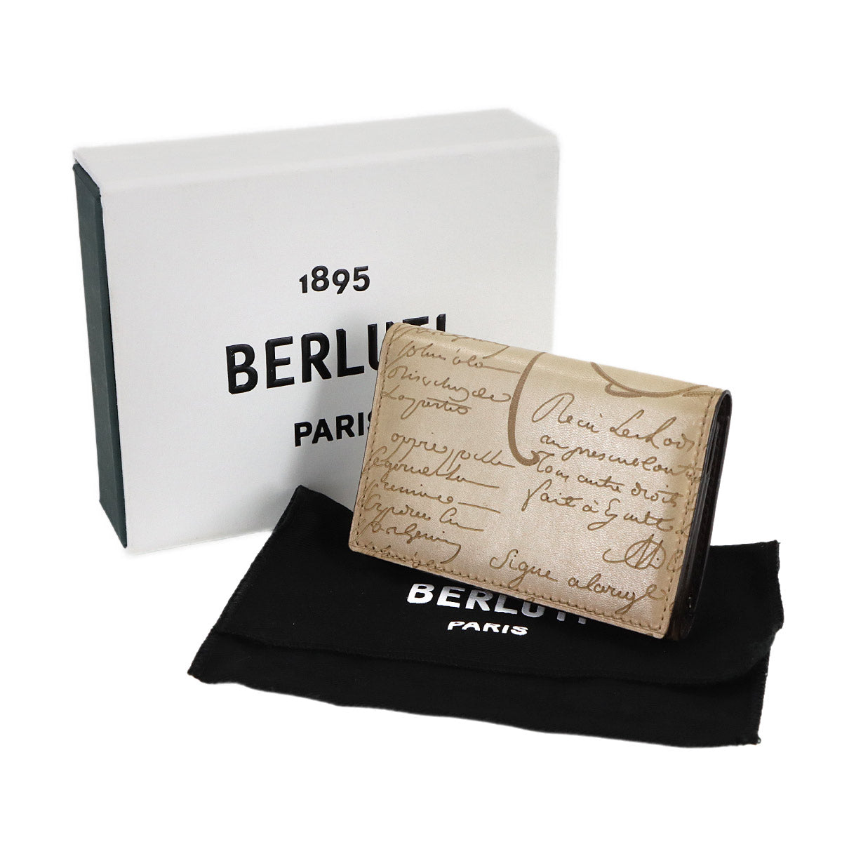 Calligraphy IMBUIA Card Case Holders Venezia Leather Beige