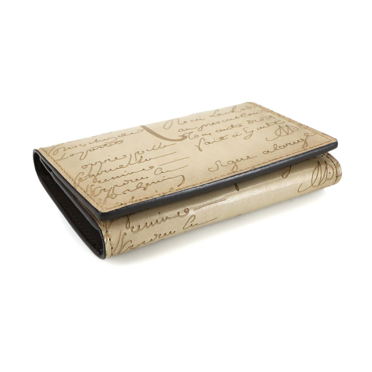 Calligraphy IMBUIA Card Case Holders Venezia Leather Beige