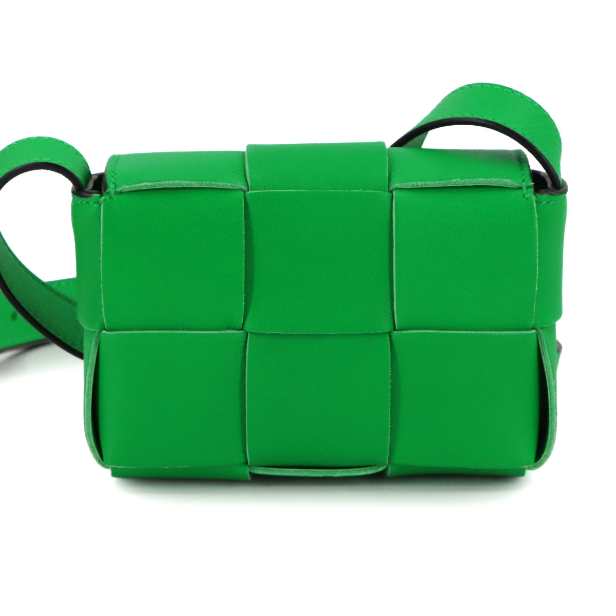 Intrecciato Candy Cassette Shoulder Bag Leather Green