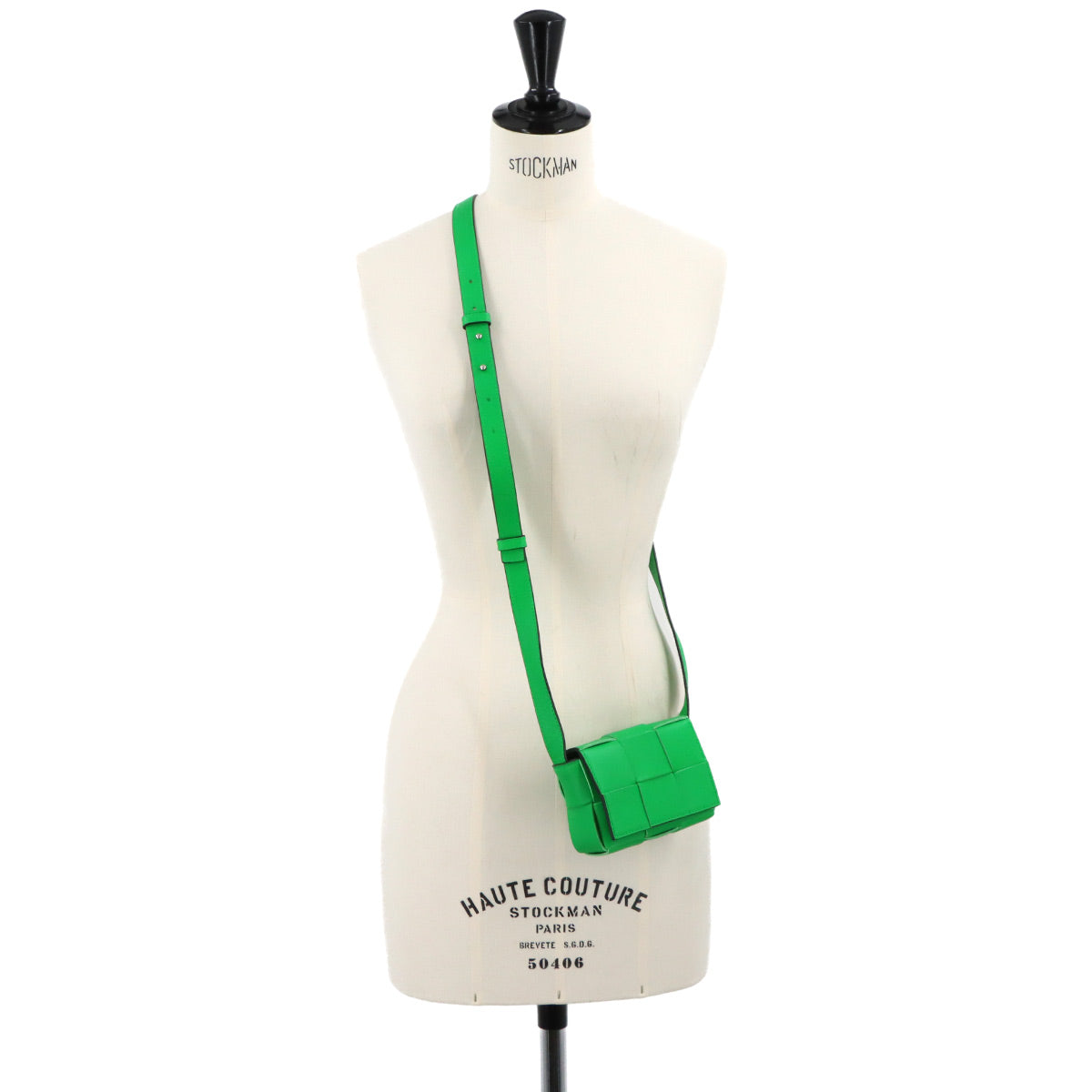 Intrecciato Candy Cassette Shoulder Bag Leather Green