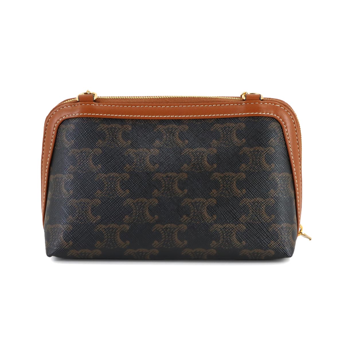 Triomphe Chain Shoulder Bag PVC Leather 10E382CBX