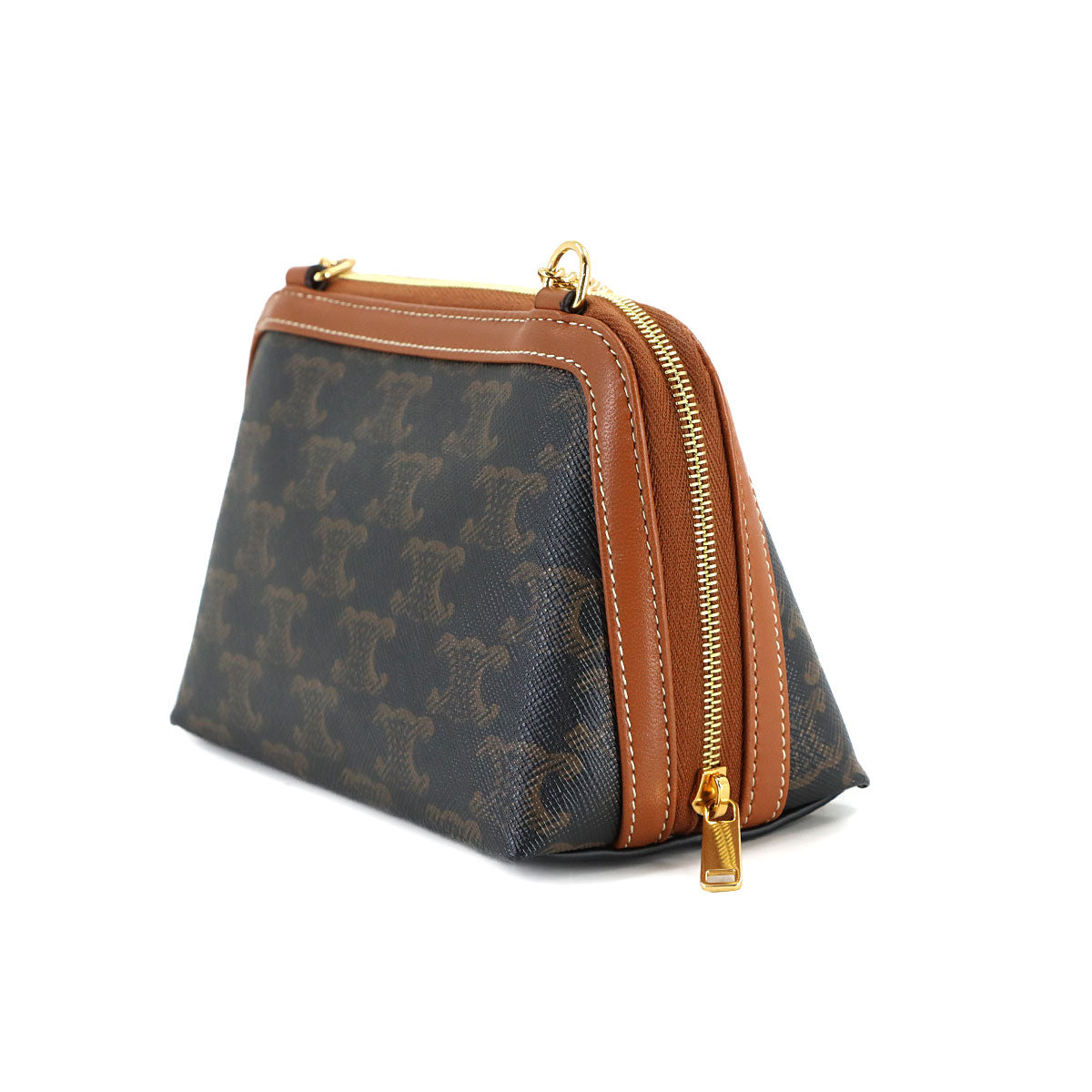 Triomphe Chain Shoulder Bag PVC Leather 10E382CBX