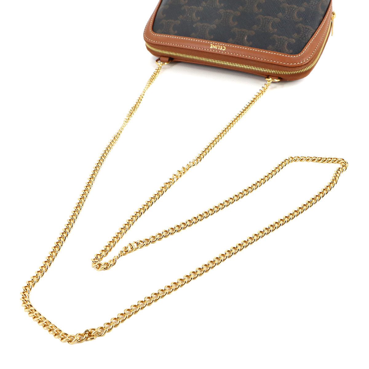 Triomphe Chain Shoulder Bag PVC Leather 10E382CBX
