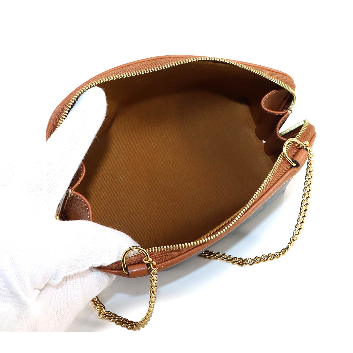 Triomphe Chain Shoulder Bag PVC Leather 10E382CBX