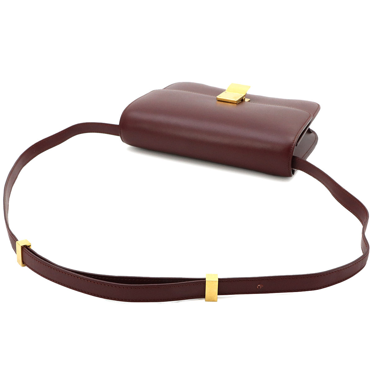 Classic Box Medium Shoulder Bag Leather Bordeaux 189173 Purse