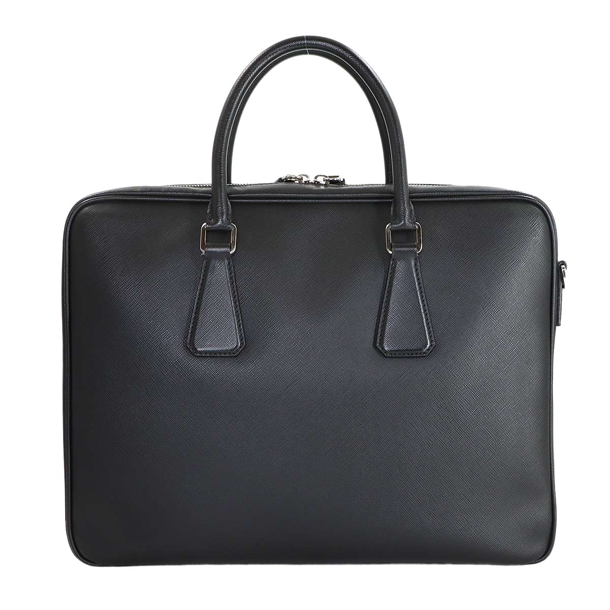 Briefcase Shoulder Bag Saffiano Leather Black 2VE011