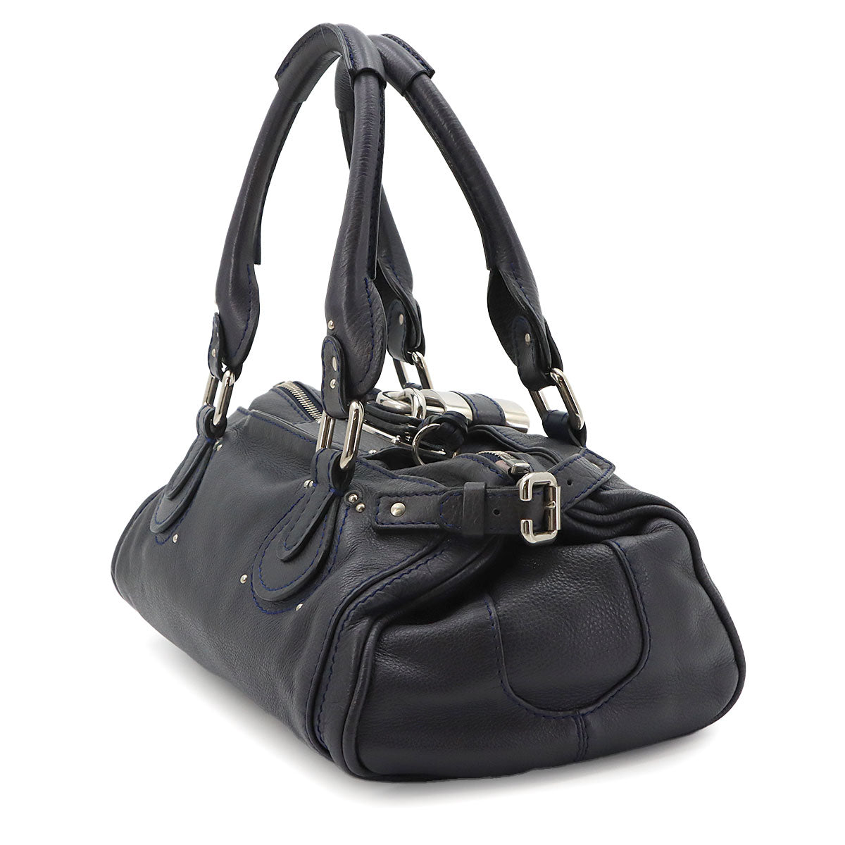 Paddington Hand Bag Leather Navy Purse