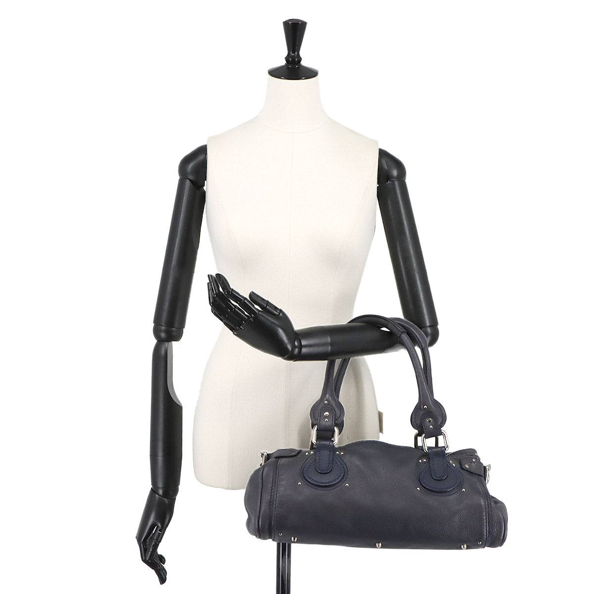 Paddington Hand Bag Leather Navy Purse