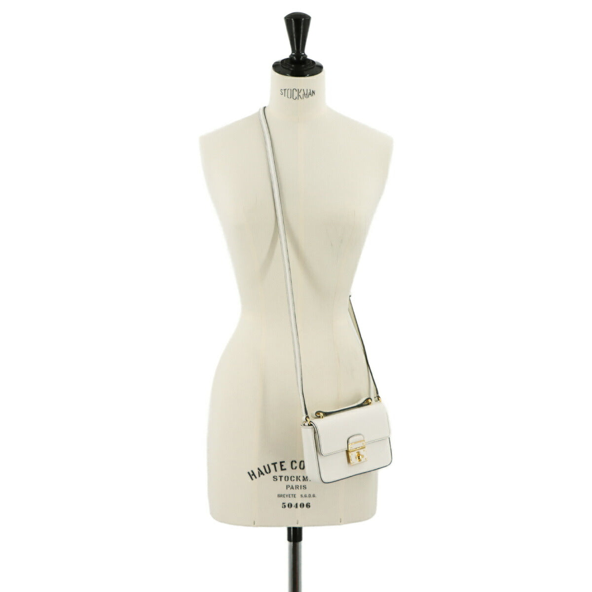 Rosalia Mini Top Handle Hand Shoulder Bag Leather White