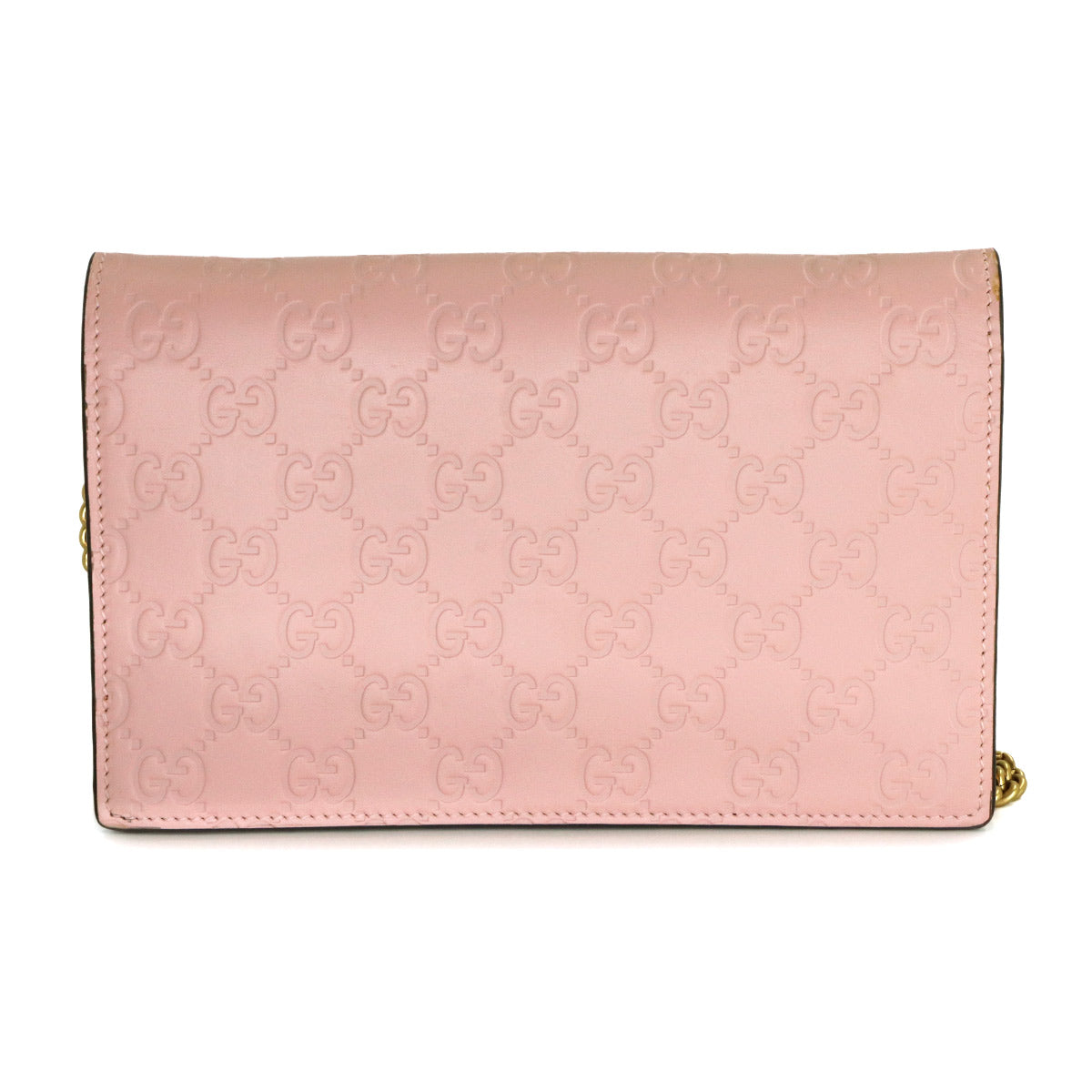 Guccissima Linea Cat Chain Wallet Leather Pink 548060