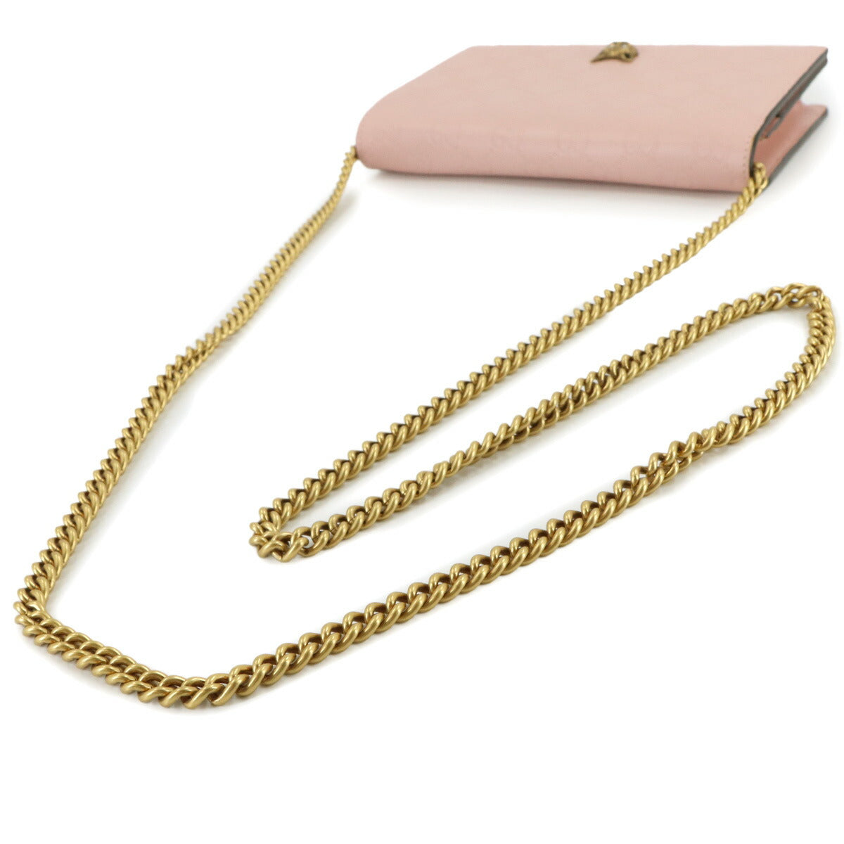 Guccissima Linea Cat Chain Wallet Leather Pink 548060