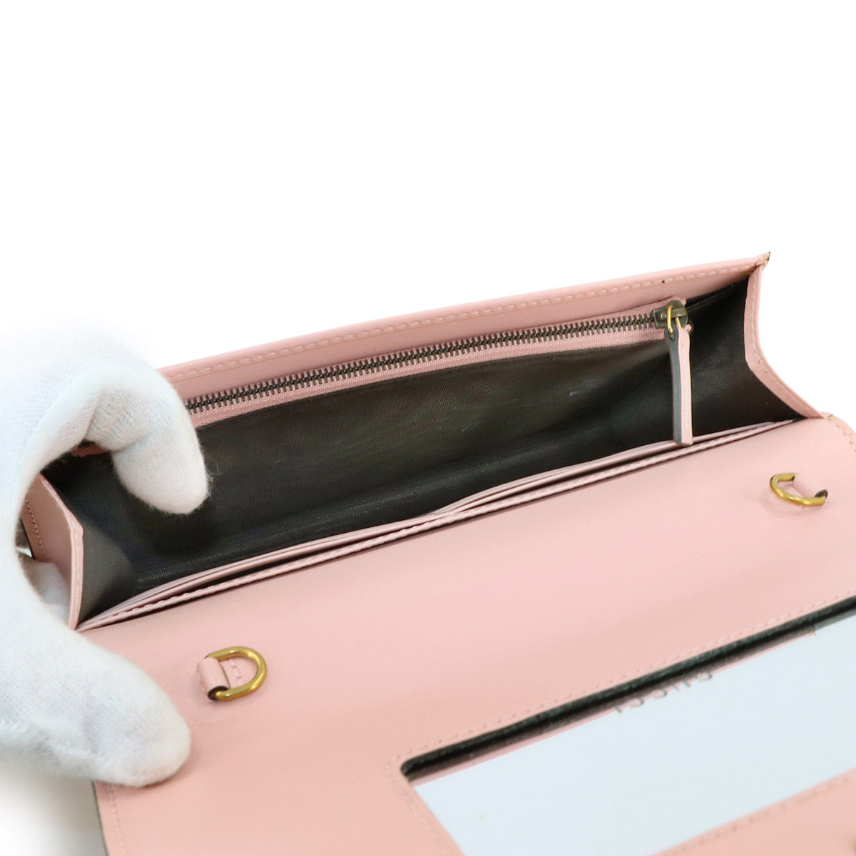 Guccissima Linea Cat Chain Wallet Leather Pink 548060