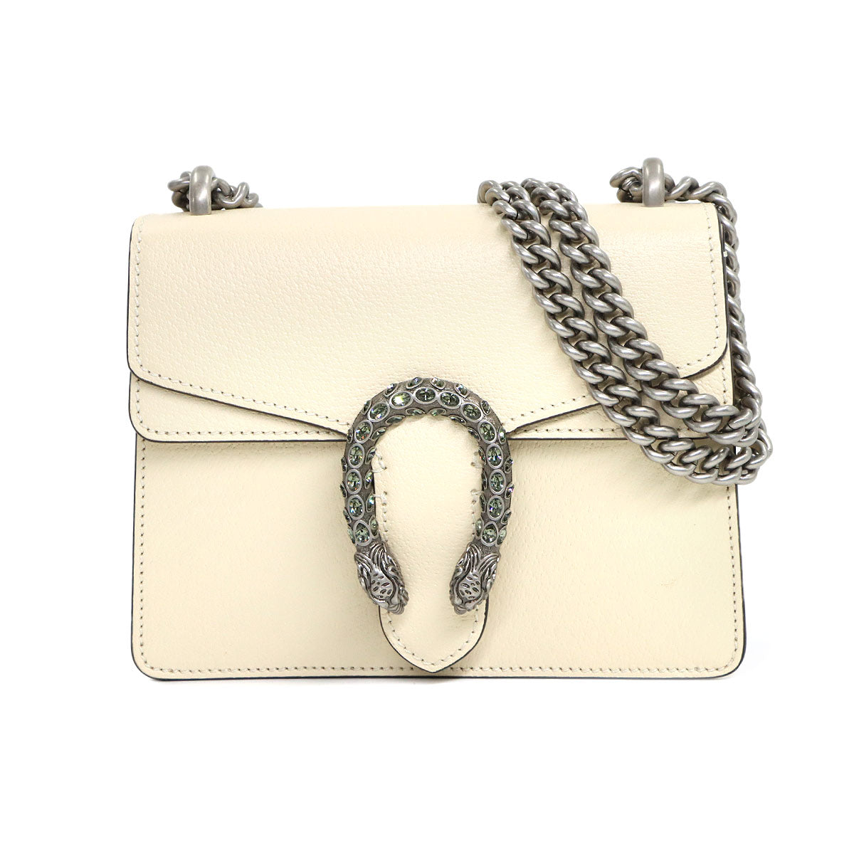 Dionysus Chain Shoulder Bag Leather White 421970