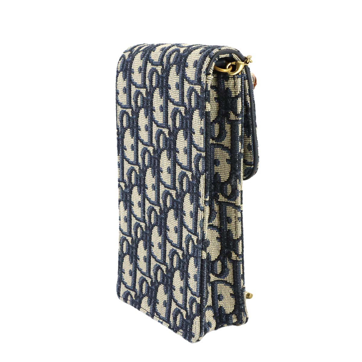Oblique Vertical Saddle Chain Shoulder Bag Canvas