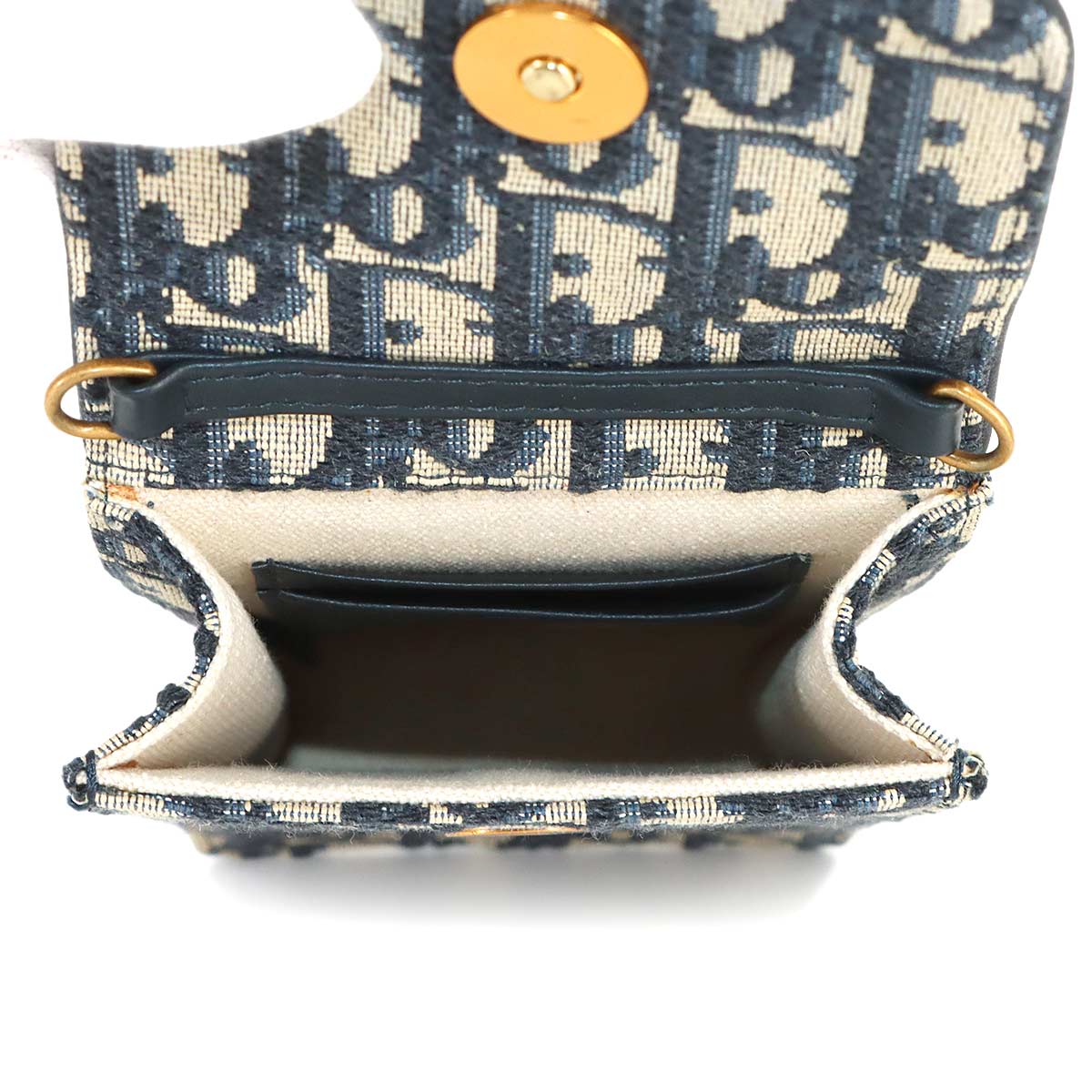 Oblique Vertical Saddle Chain Shoulder Bag Canvas