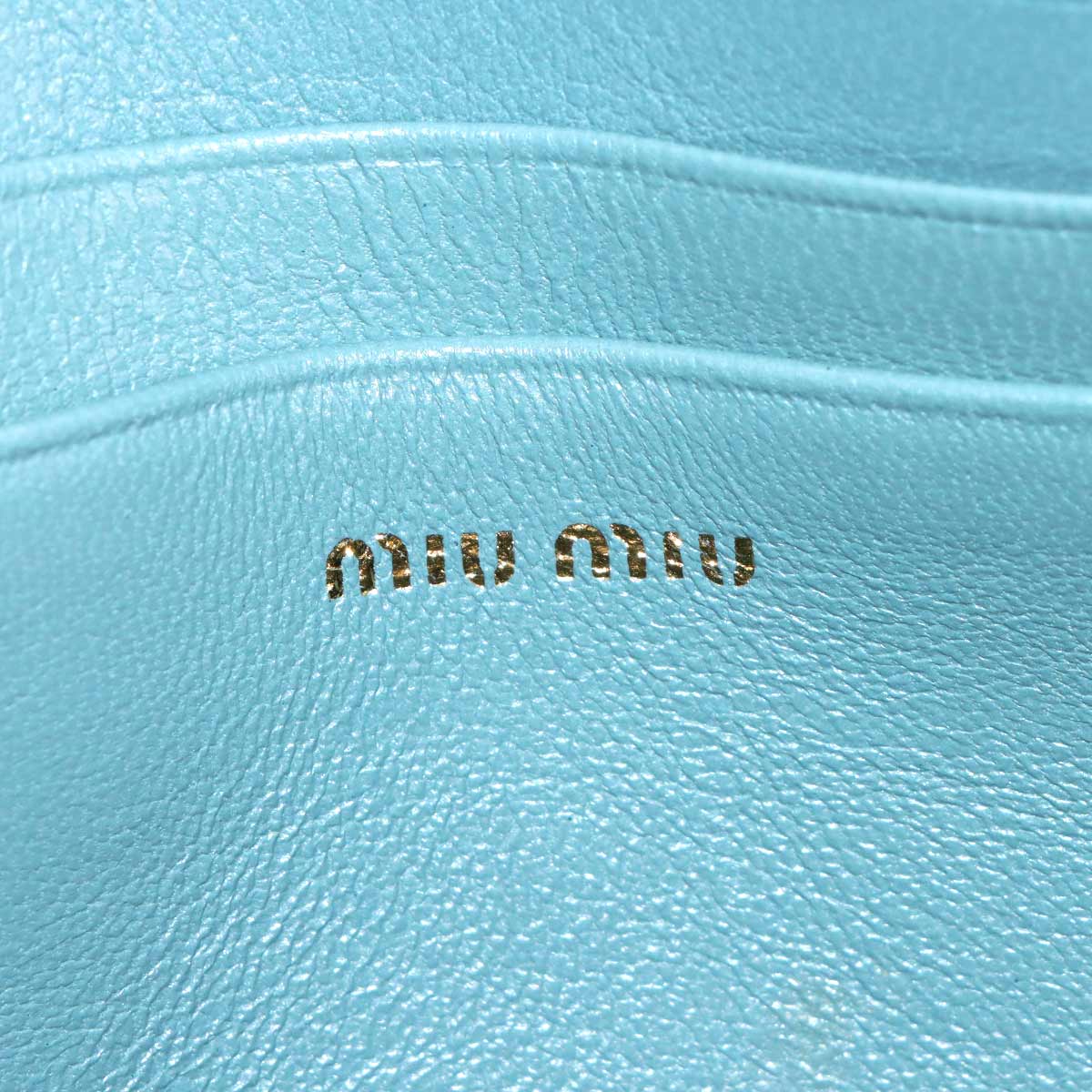 Matelasse Chain Shoulder Bag Leather Blue 5BP045 Purse