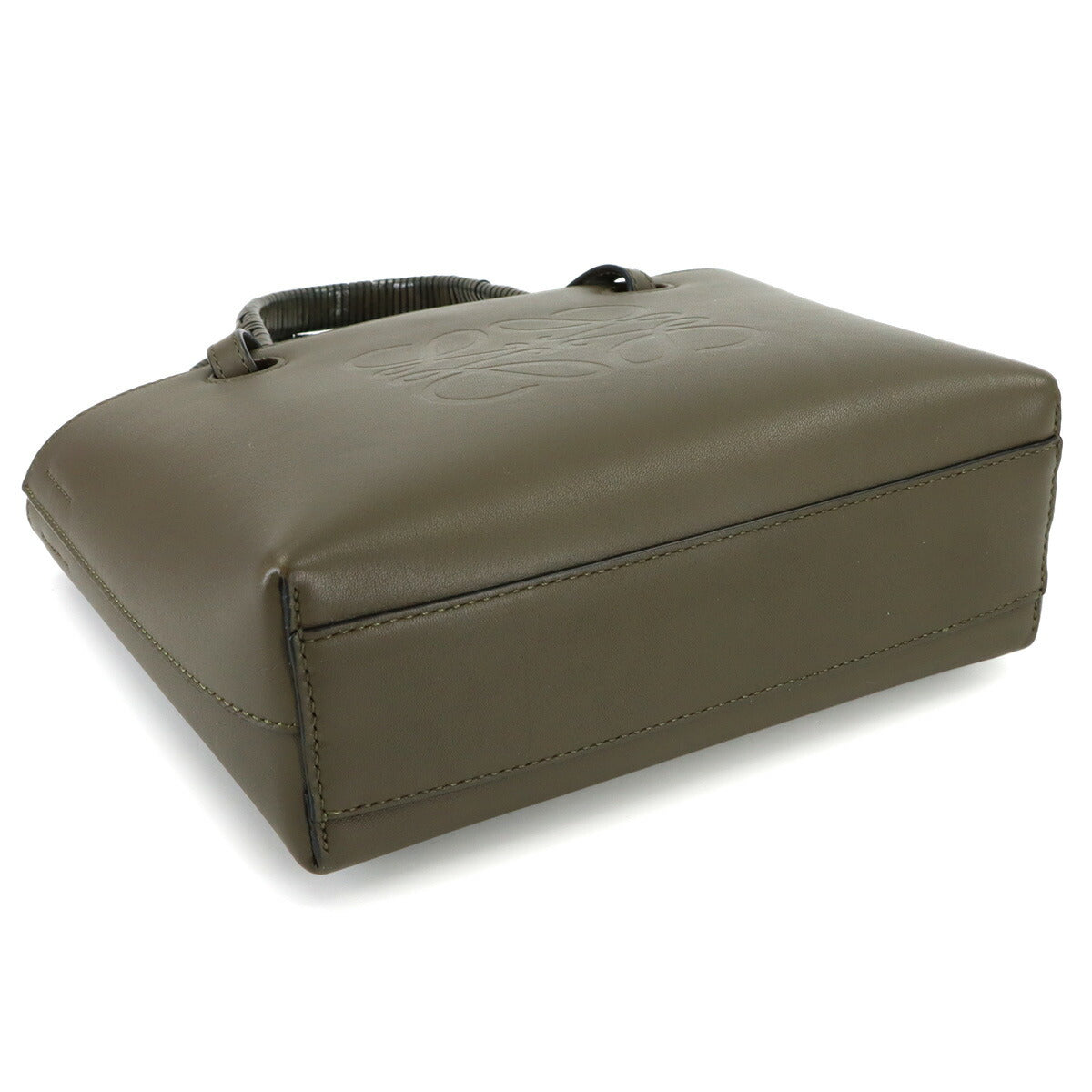 Anagram Mini Tote Shouder Bag Leather Khaki Purse