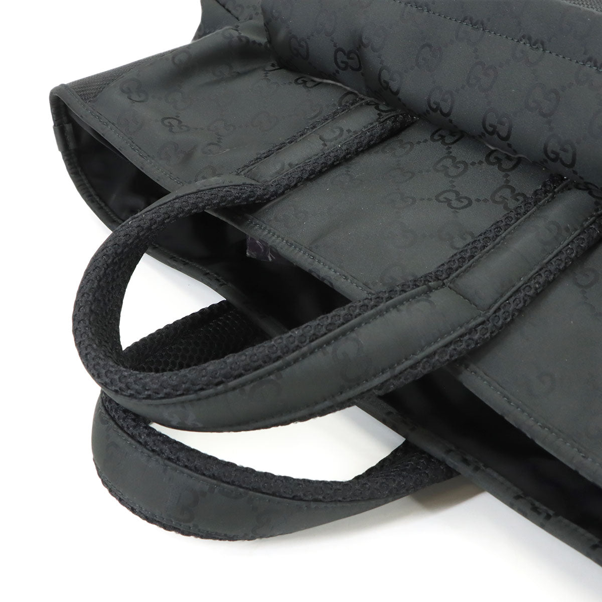 GG Nylon Tote Bag Leather Black 449178 Purse
