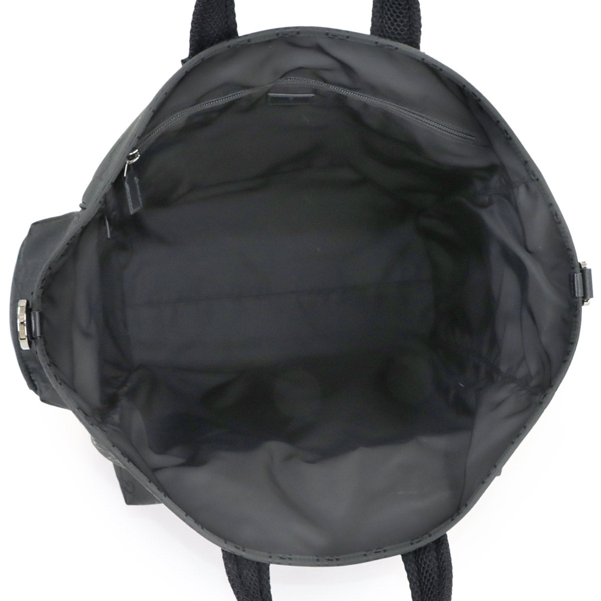 GG Nylon Tote Bag Leather Black 449178 Purse