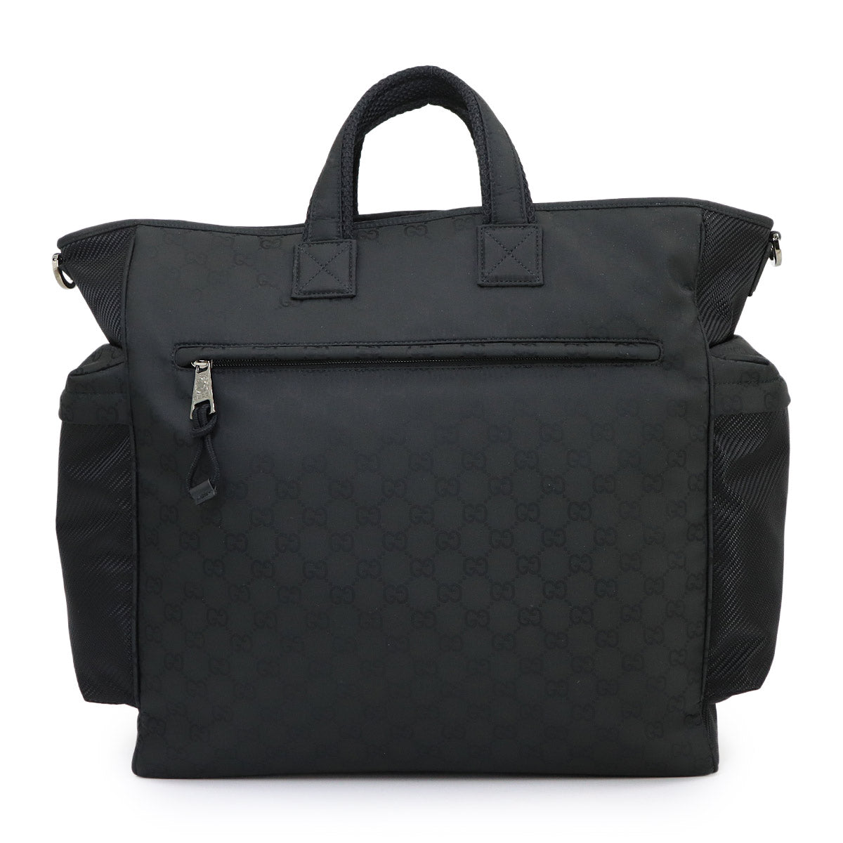 GG Nylon Tote Bag Leather Black 449178 Purse