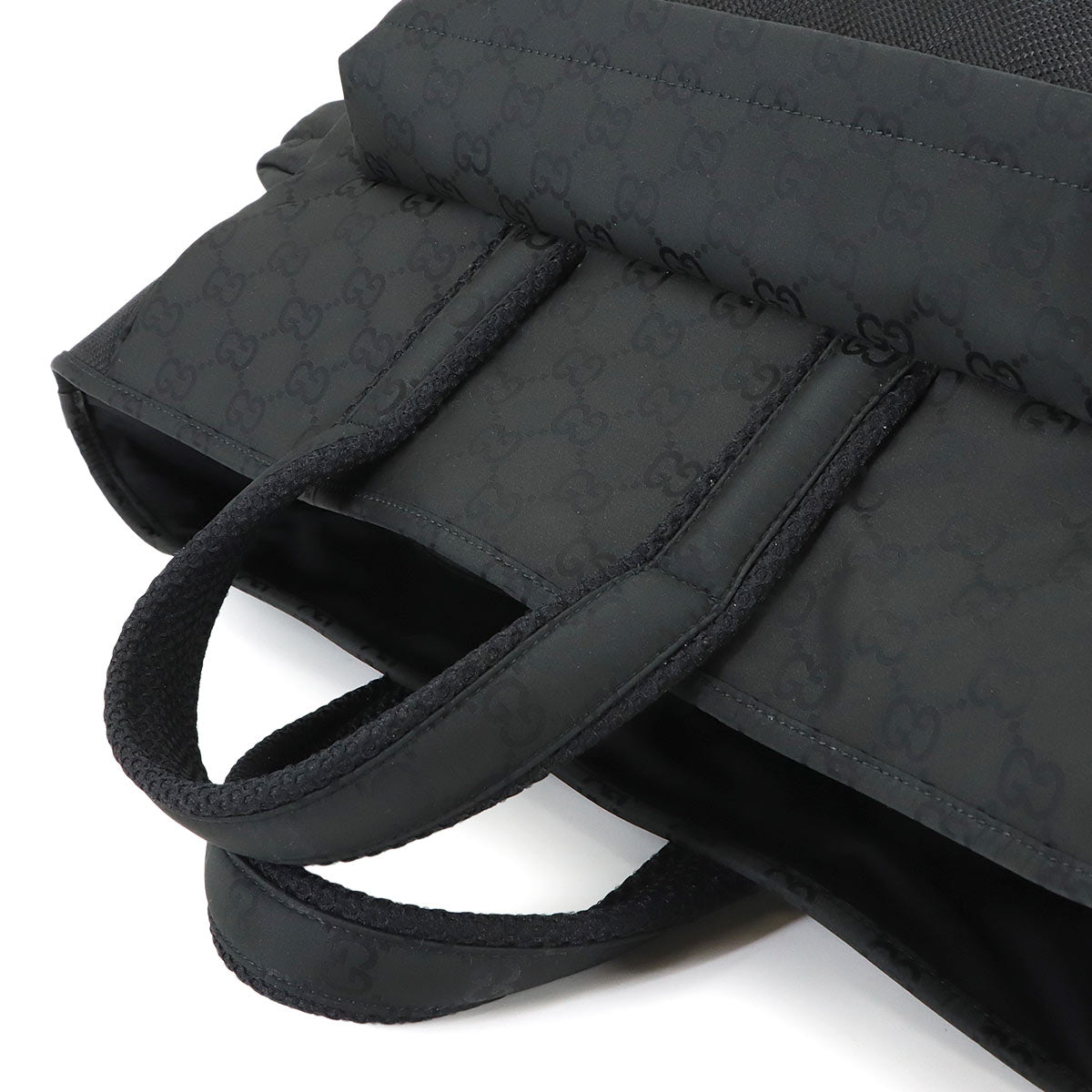 GG Nylon Tote Bag Leather Black 449178 Purse