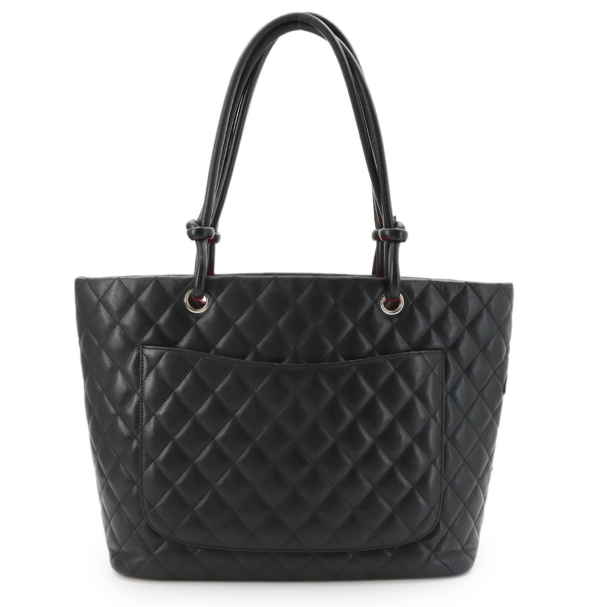 Cambon Line Large Tote Bag Leather Black A25169 Purse