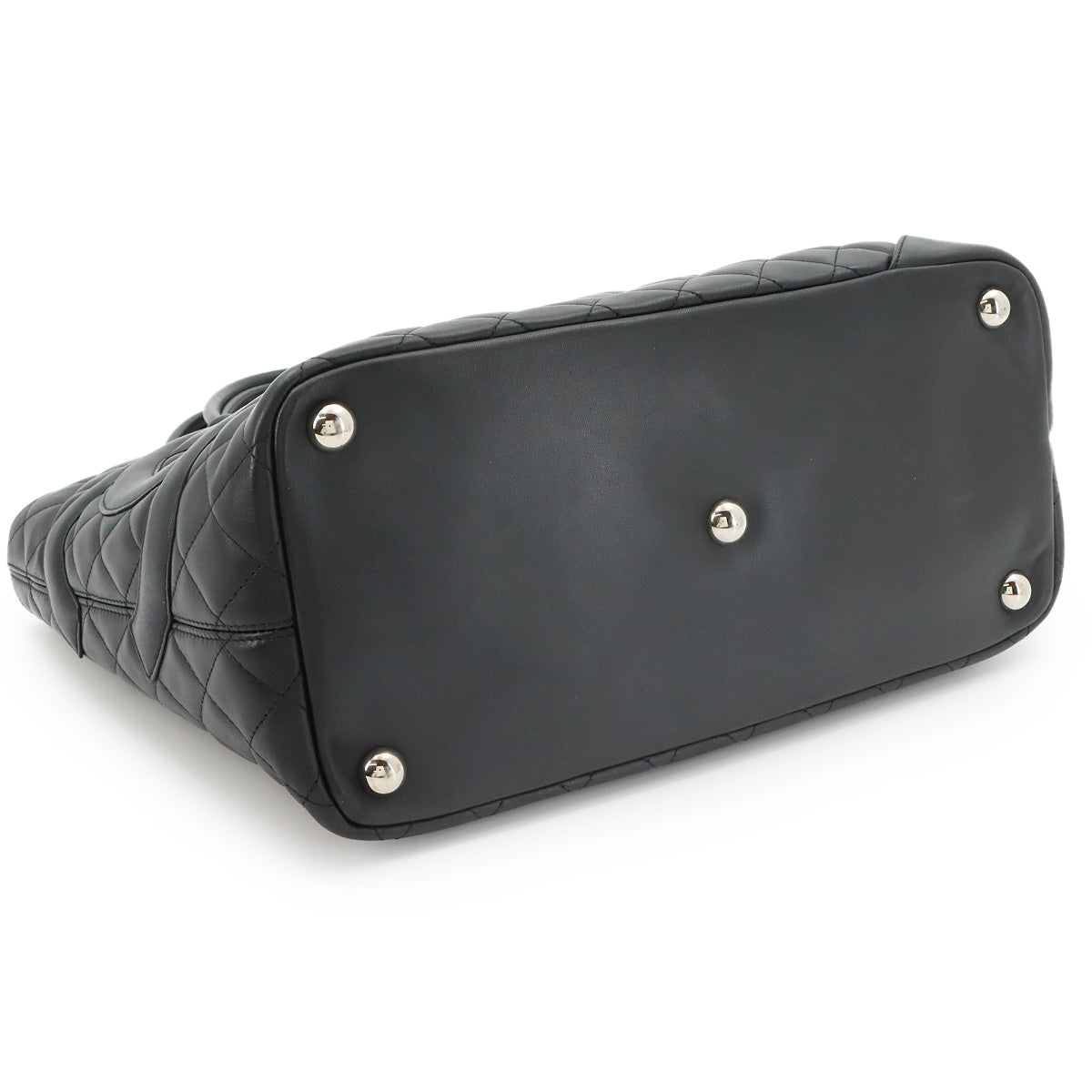 Cambon Line Large Tote Bag Leather Black A25169 Purse