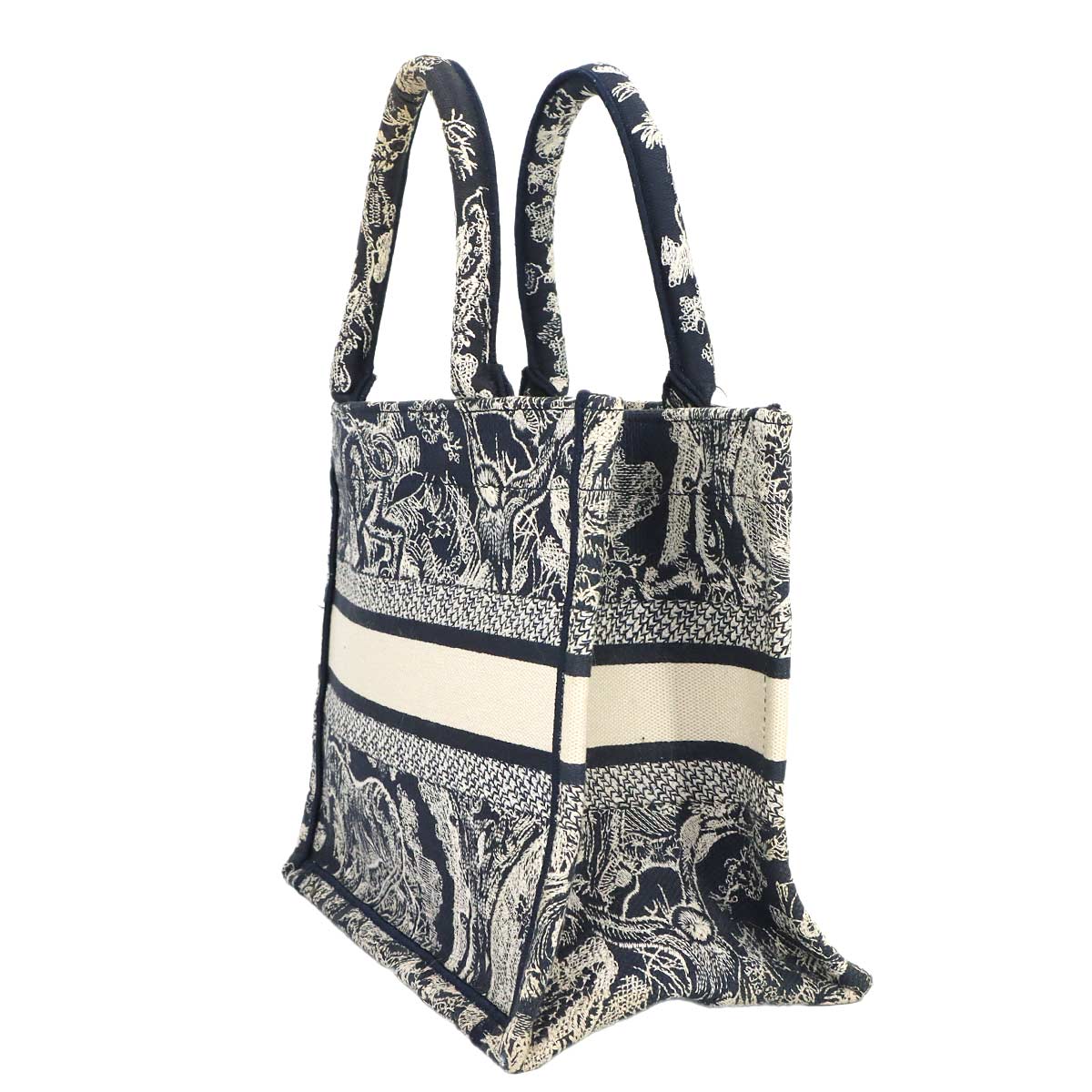 Toile De Jouy Reverse Book Tote Small Bag Canvas
