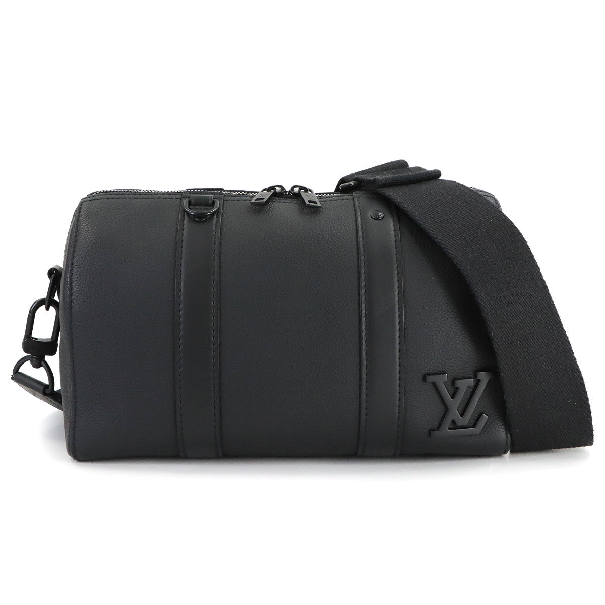 City Keepall Shoulder Bag Leather Black M59255 Purse