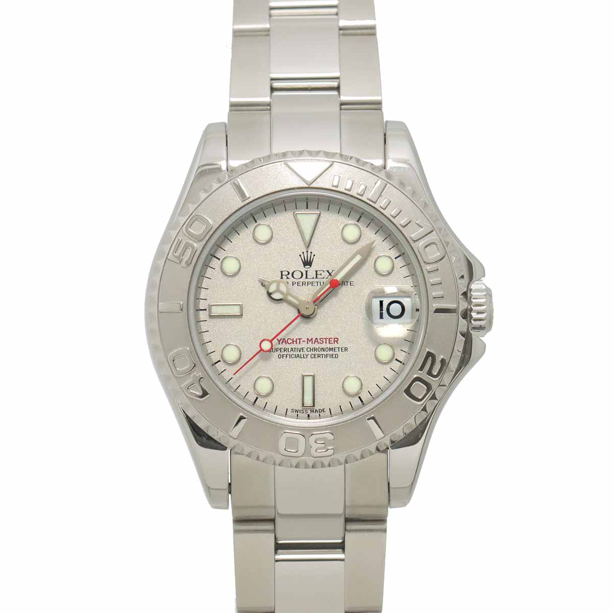 Yacht-Master Rolesium 168622 Serial Y Platinum Silver Dial Boys
