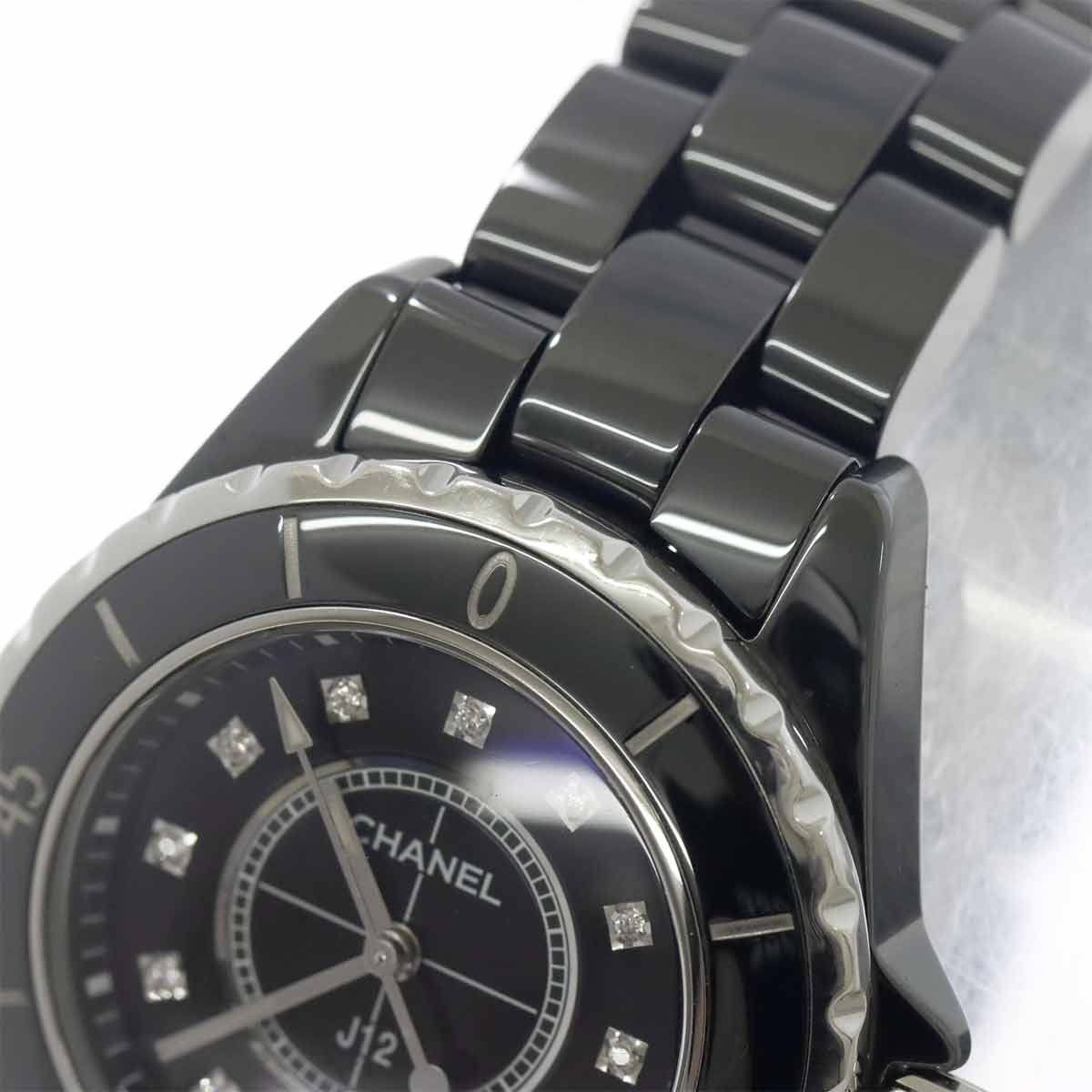 J12 H1625 12P Diamond Quartz Black Dial Ladies Watch