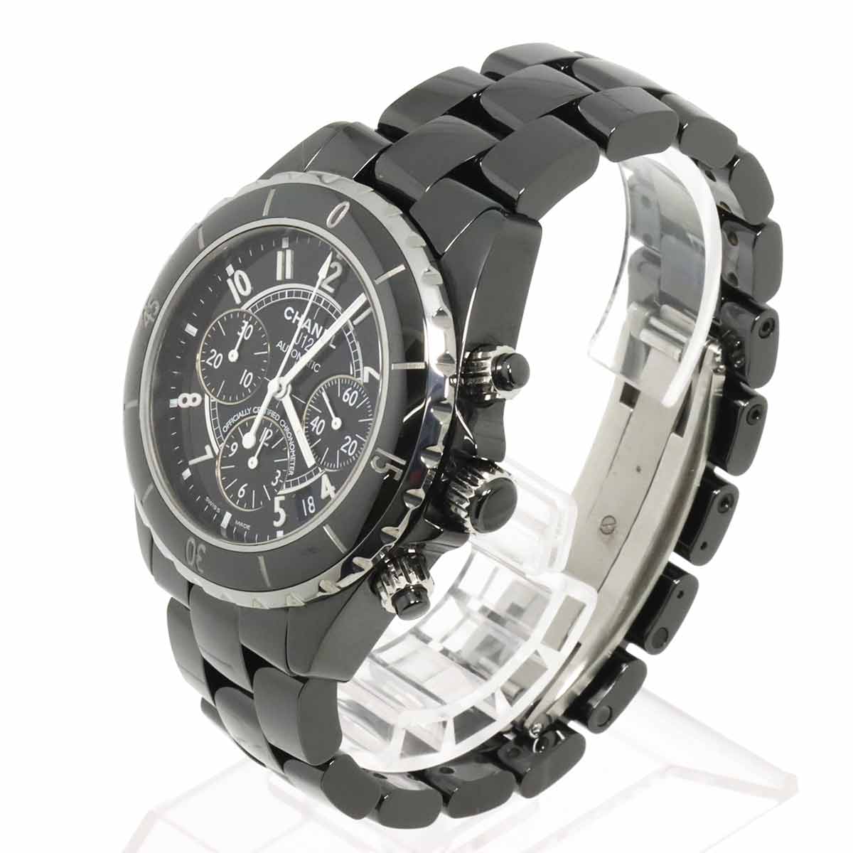 J12 41mm Chronograph H0940 Date Automatic Black Dial Mens