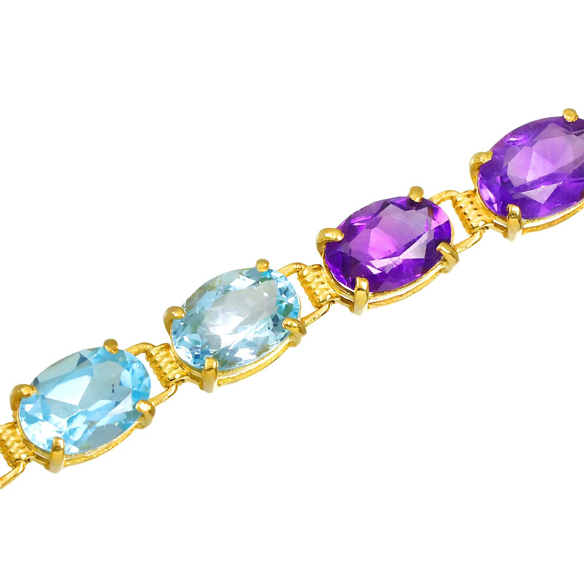 Multi-Stone Bracelet 18K K18 YG Yellow Gold 750