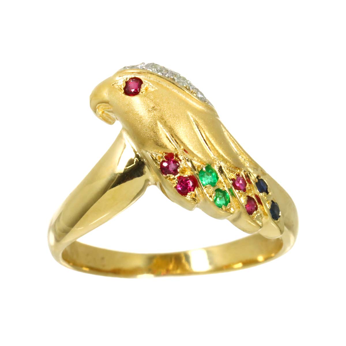 Multi Stone 1.50ct Diamond 0.24ct Ring 18K YG 750 Size6(US)