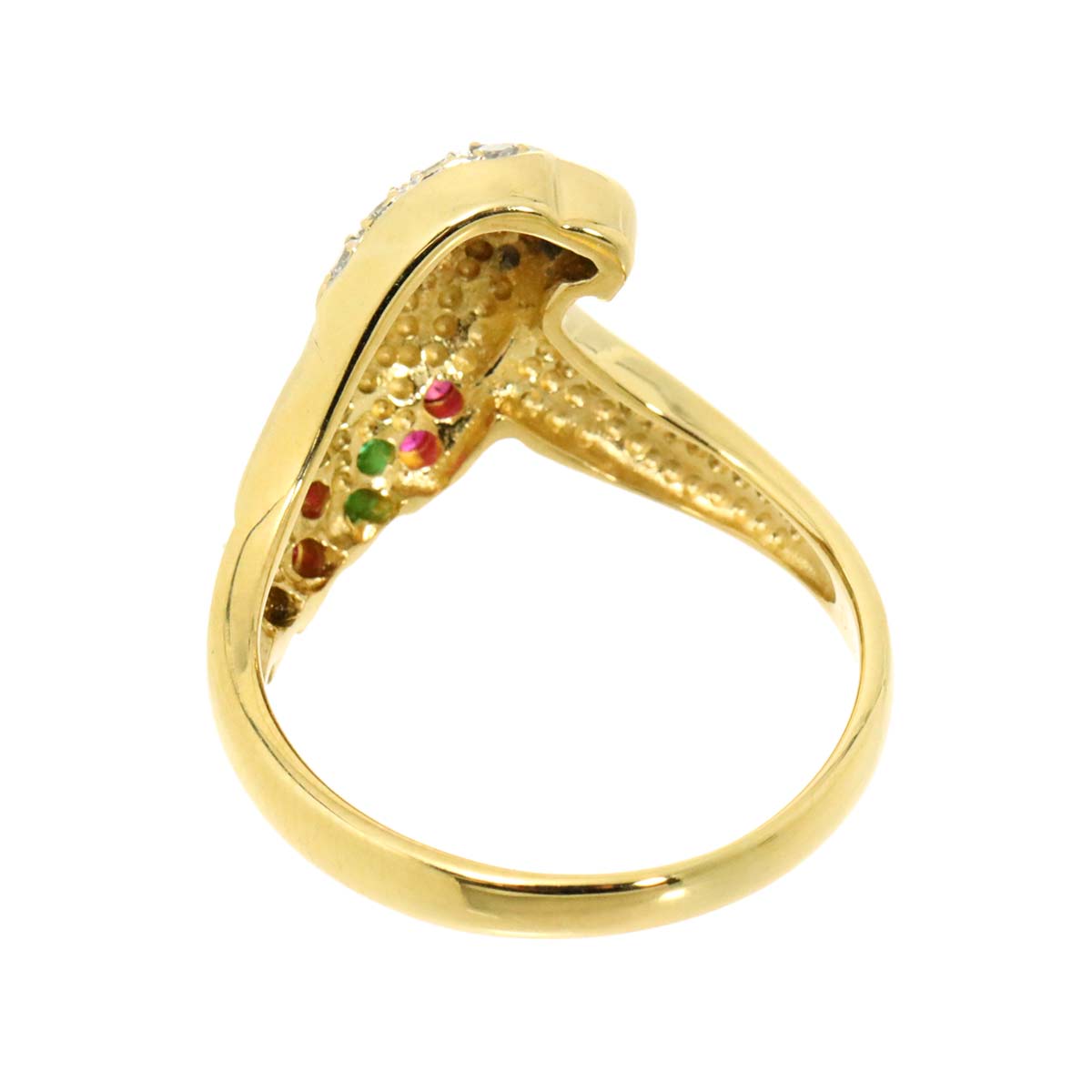 Multi Stone 1.50ct Diamond 0.24ct Ring 18K YG 750 Size6(US)