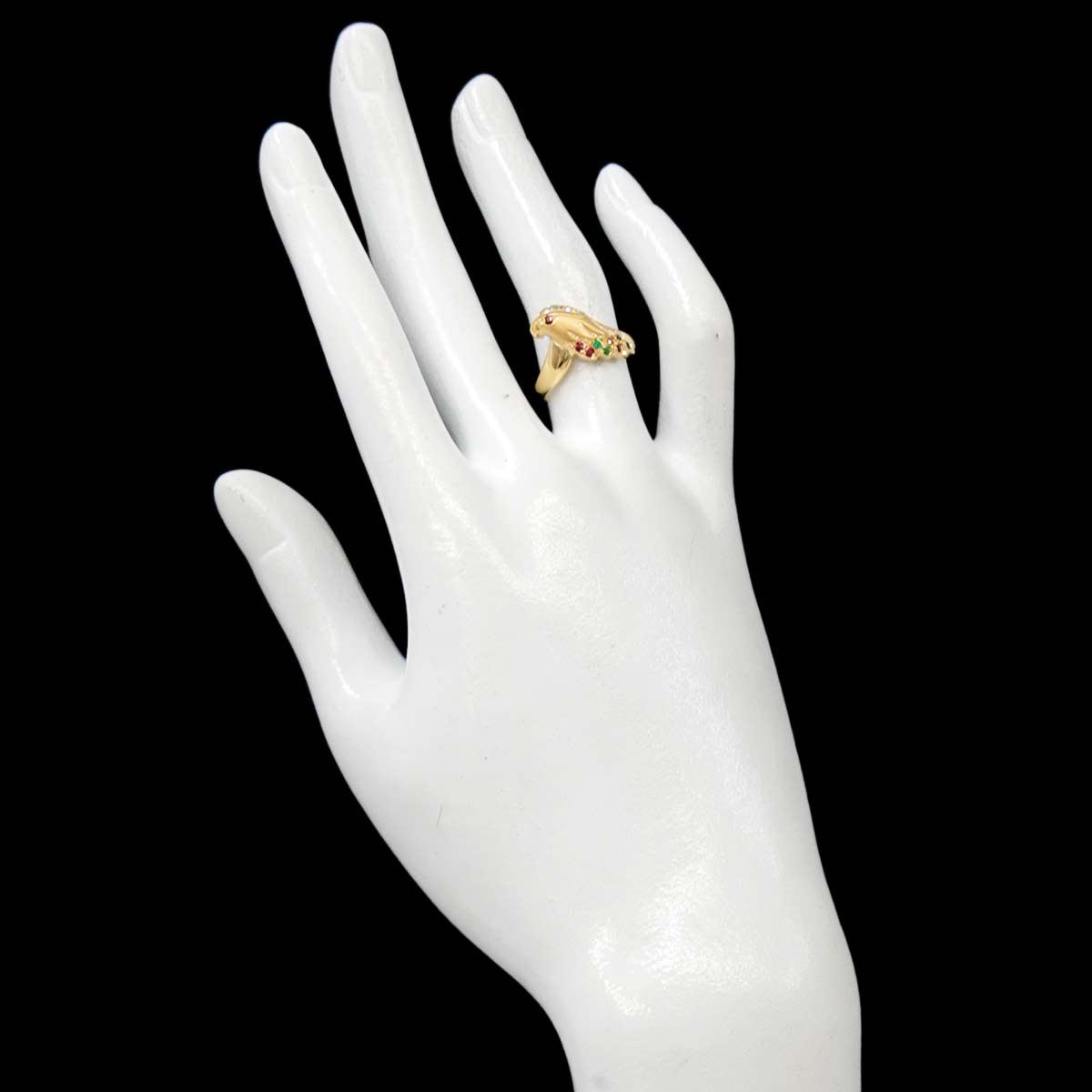 Multi Stone 1.50ct Diamond 0.24ct Ring 18K YG 750 Size6(US)