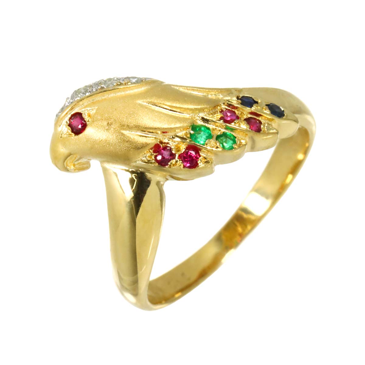 Multi Stone 1.50ct Diamond 0.24ct Ring 18K YG 750 Size6(US)