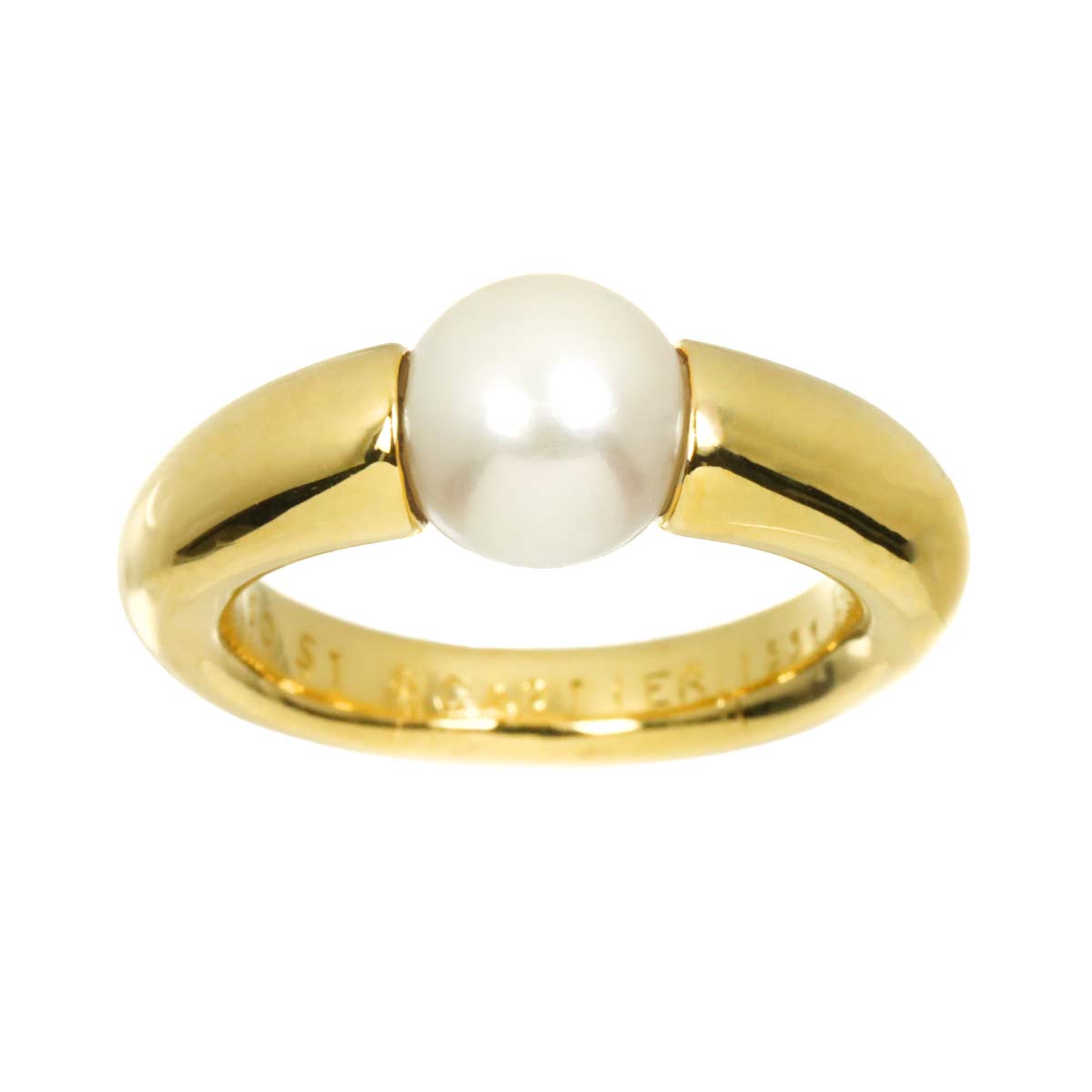 Akoya Pearl 7.9mm Ring 18K Yellow Gold 750 size51 5.5-5.75(US)