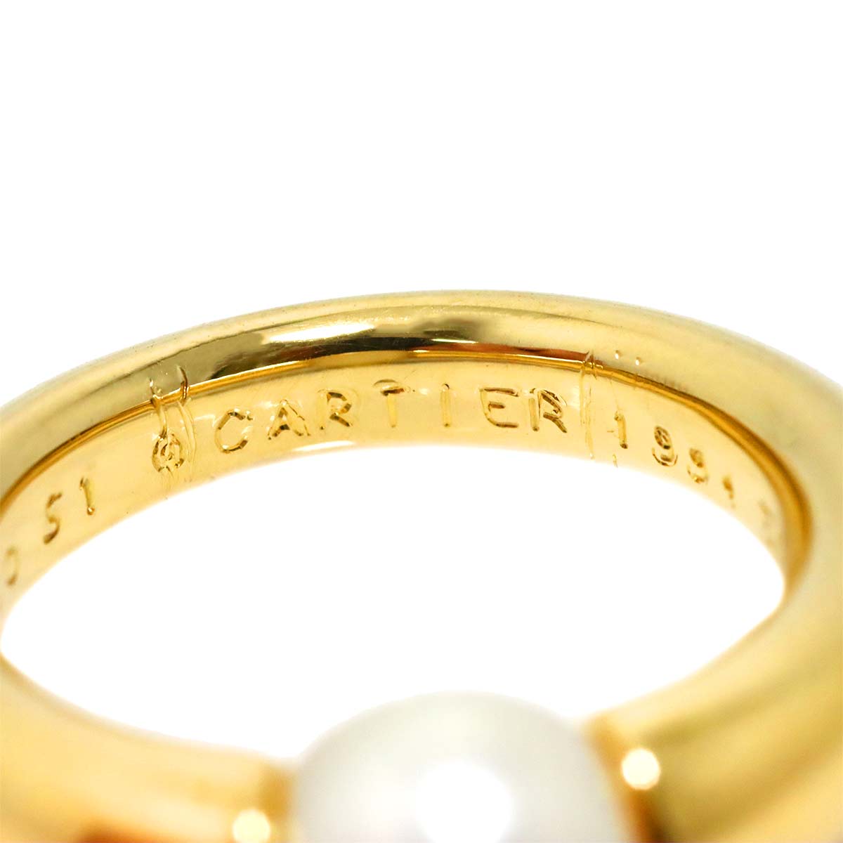 Akoya Pearl 7.9mm Ring 18K Yellow Gold 750 size51 5.5-5.75(US)