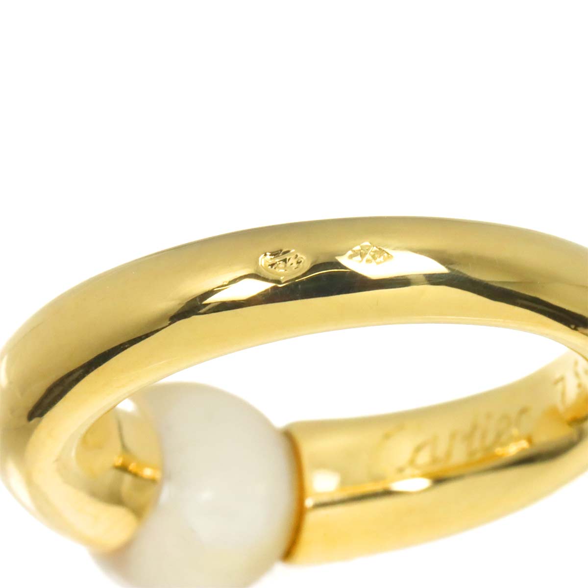 Akoya Pearl 7.9mm Ring 18K Yellow Gold 750 size51 5.5-5.75(US)