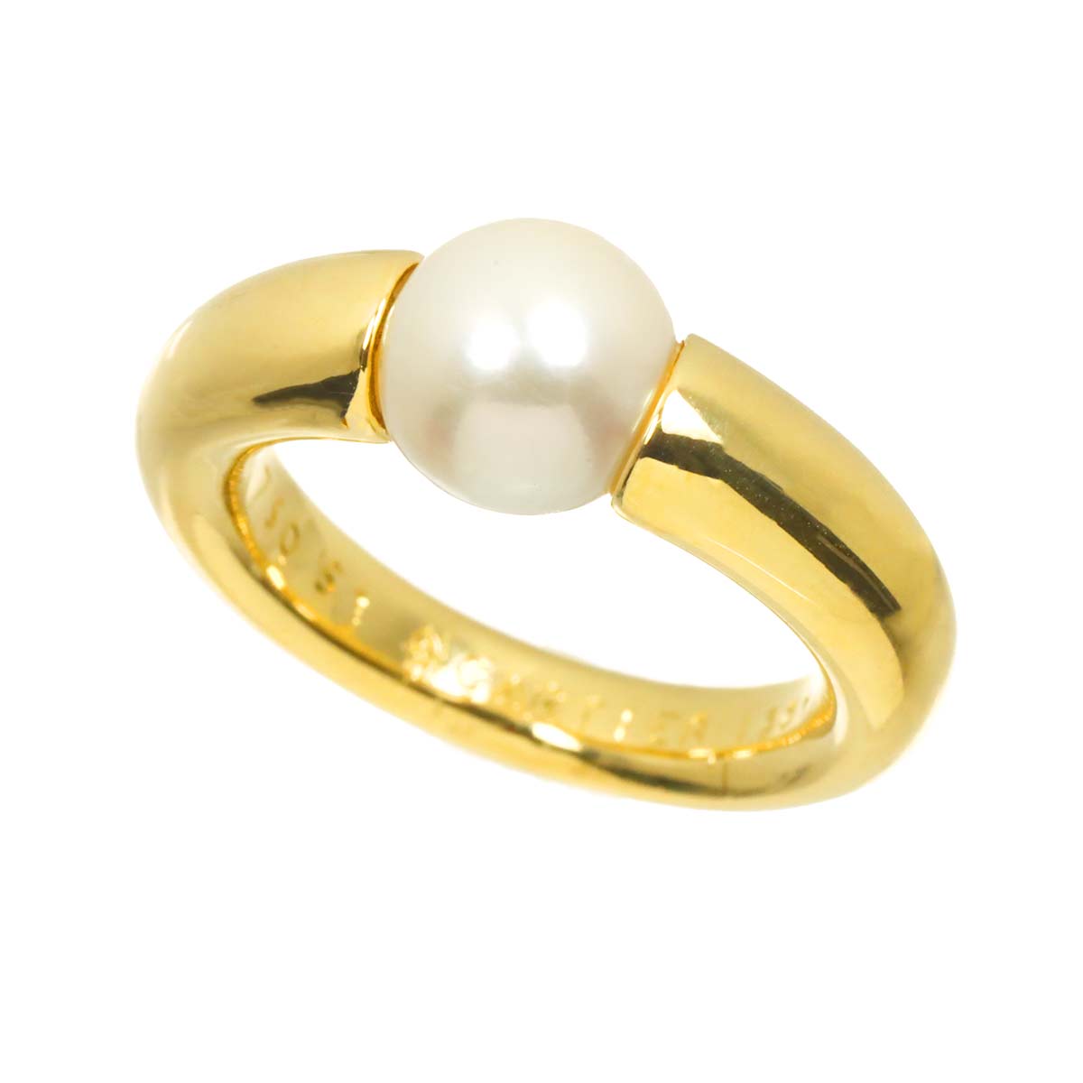 Akoya Pearl 7.9mm Ring 18K Yellow Gold 750 size51 5.5-5.75(US)